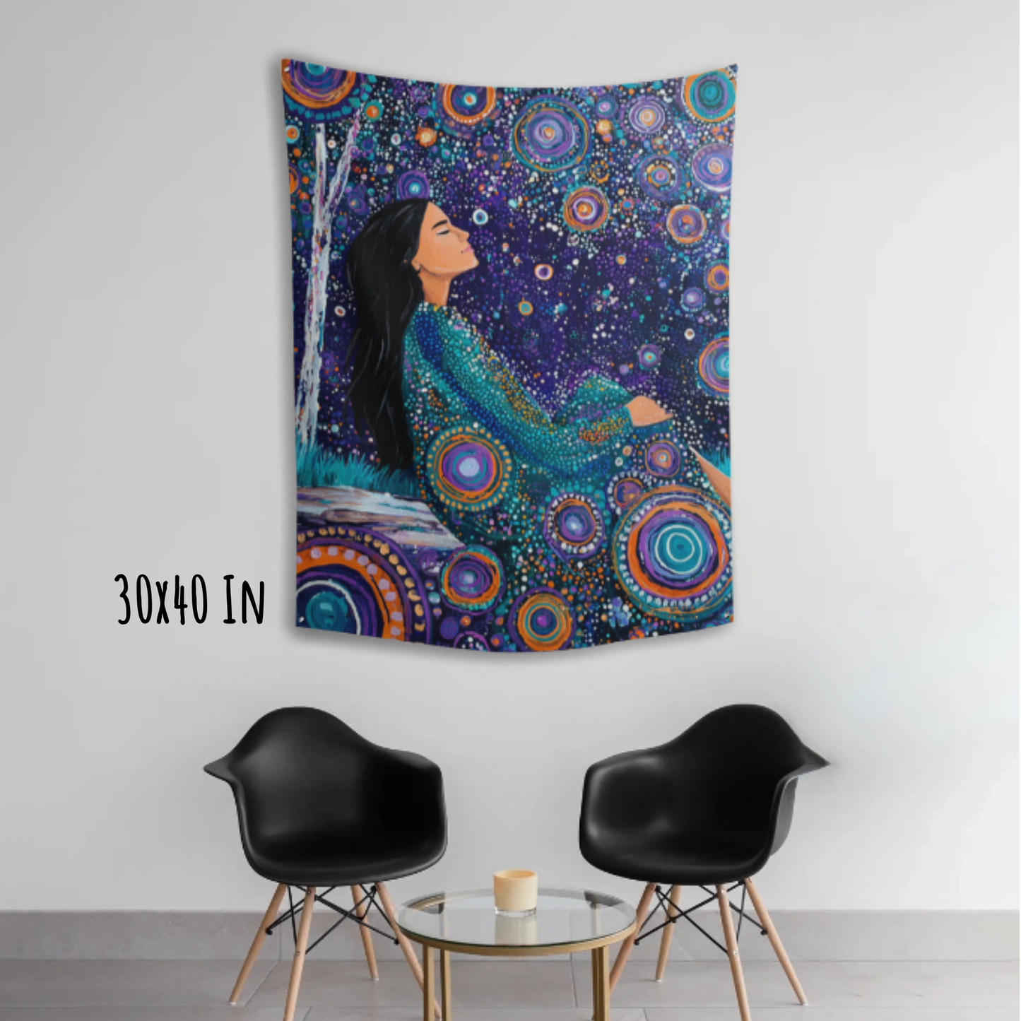Cosmic Stillness Fabric Wall Tapestry