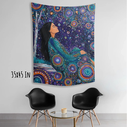 Cosmic Stillness Fabric Wall Tapestry