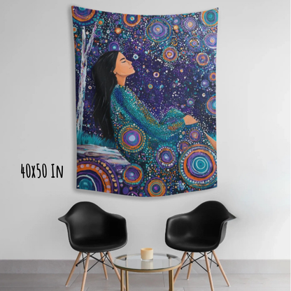Cosmic Stillness Fabric Wall Tapestry