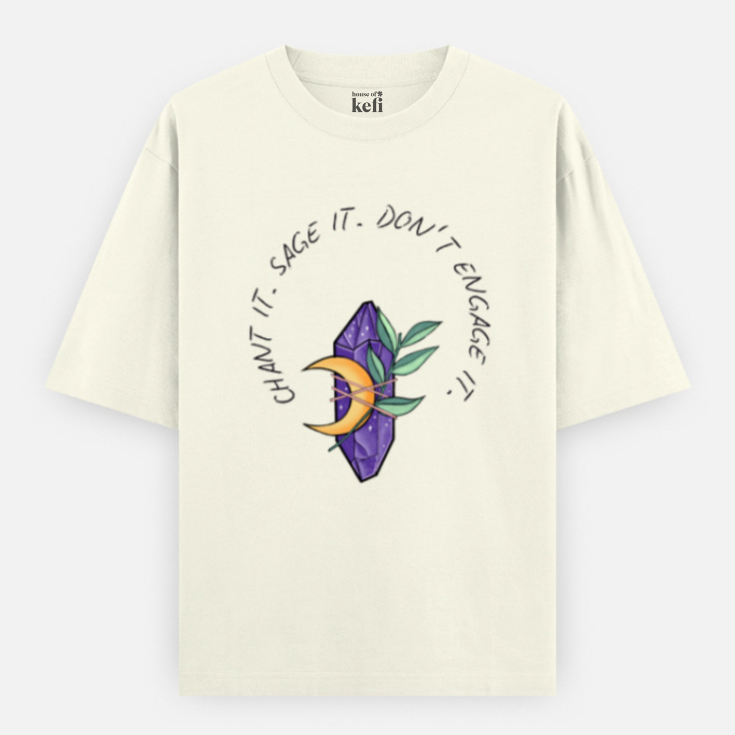 Saging Away Bad Vibes Unisex Oversized Premium Cotton T-Shirt
