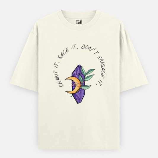 Saging Away Bad Vibes Unisex Oversized Premium Cotton T-Shirt