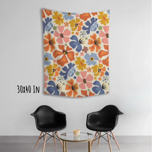 Soft Bloom Pattern Fabric Wall Tapestry
