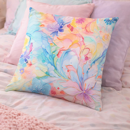Soft Bloom Abstract Floral Cushion Cover