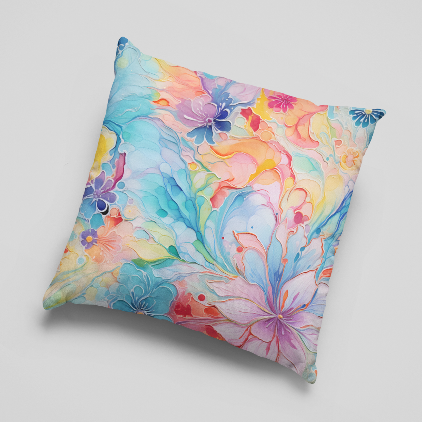 Soft Bloom Abstract Floral Cushion Cover