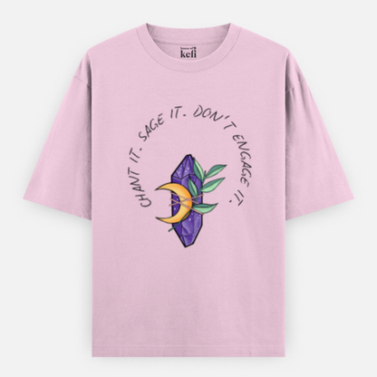 Saging Away Bad Vibes Unisex Oversized Premium Cotton T-Shirt