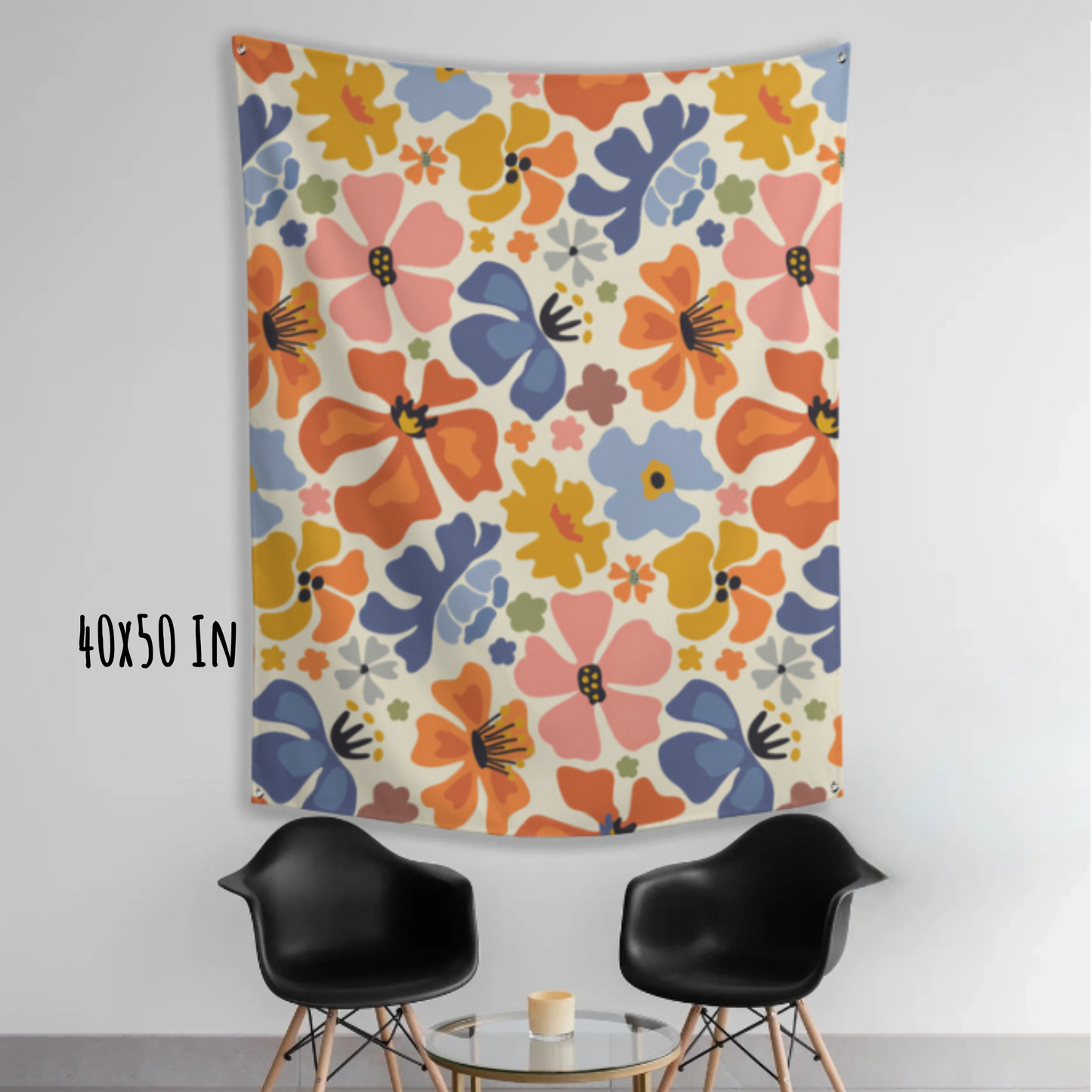 Soft Bloom Pattern Fabric Wall Tapestry
