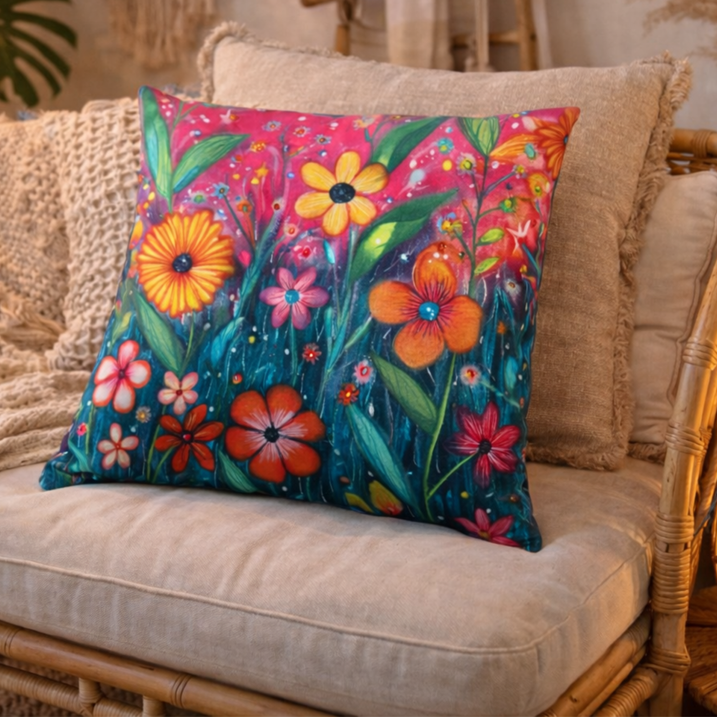Midnight Bloom Pop Cushion Cover