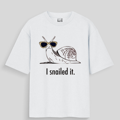 I Snailed It Unisex Oversized Cotton T-Shirt