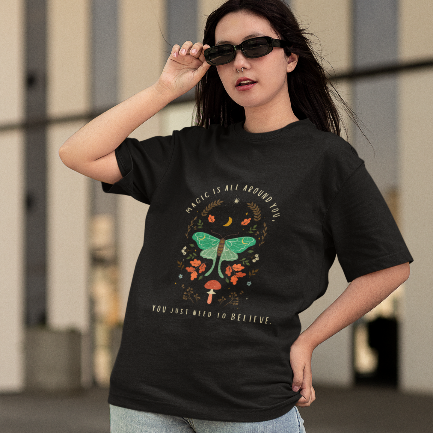 Believe in Magic Unisex Oversized Cotton T-Shirt