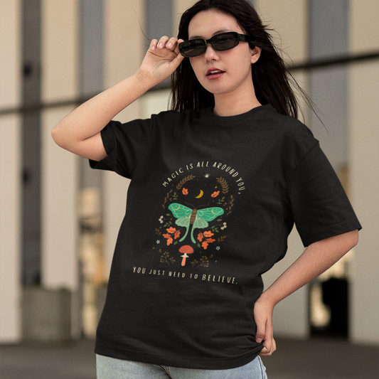 Believe in Magic Unisex Oversized Cotton T-Shirt