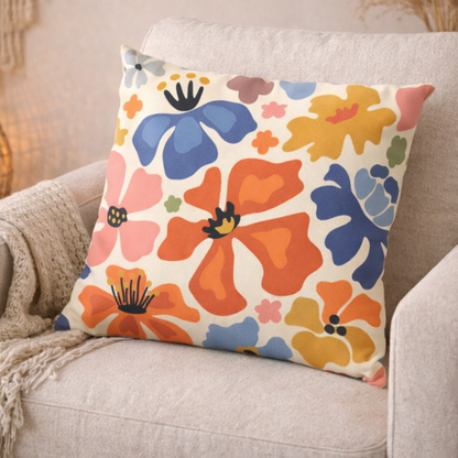 Sunlit Meadow Floral Cushion Cover
