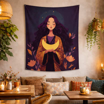 Celestial Queen Fabric Wall Tapestry