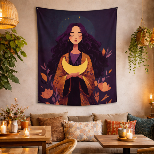 Celestial Queen Fabric Wall Tapestry