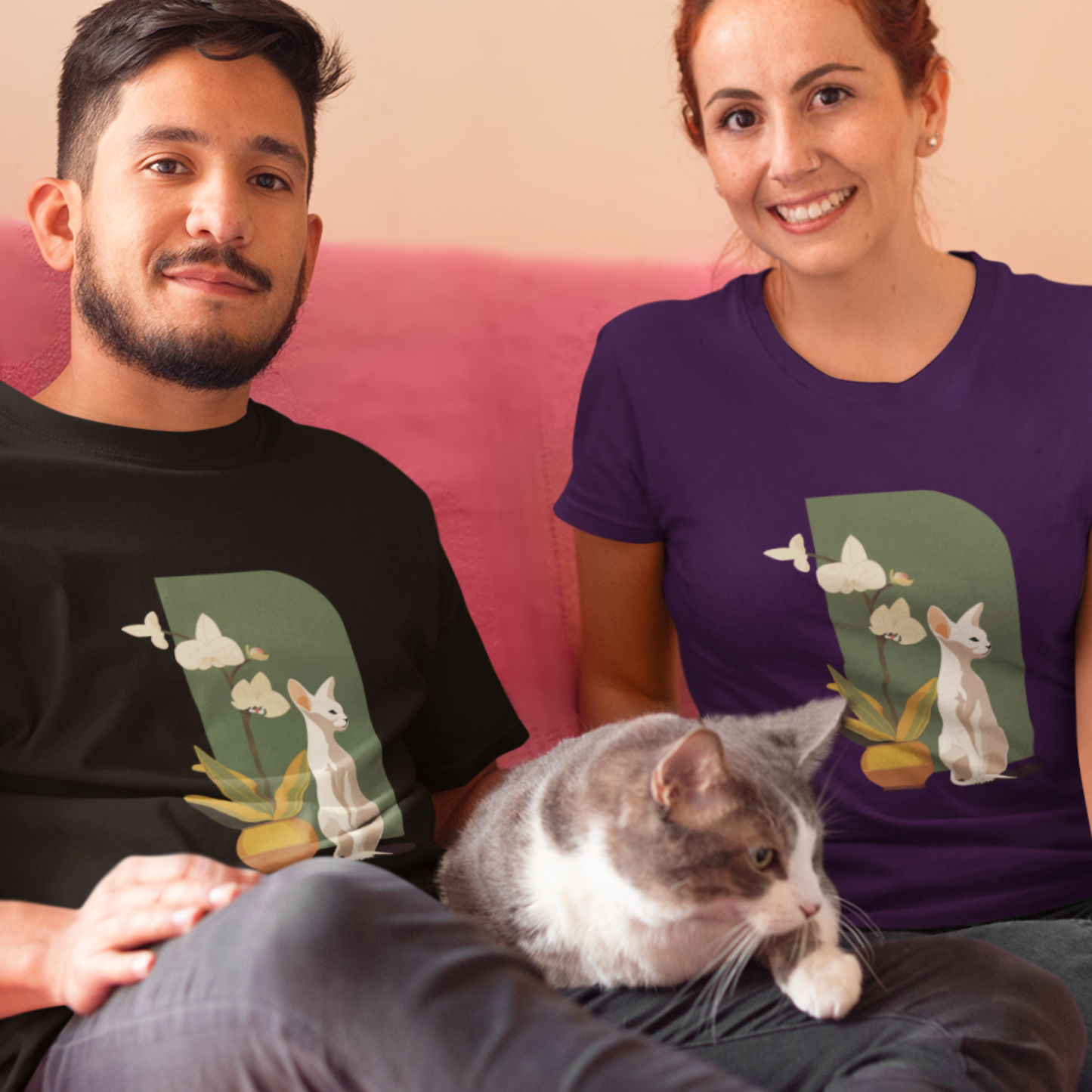 Feline Serenity Unisex Relaxed Fit Cotton T Shirt