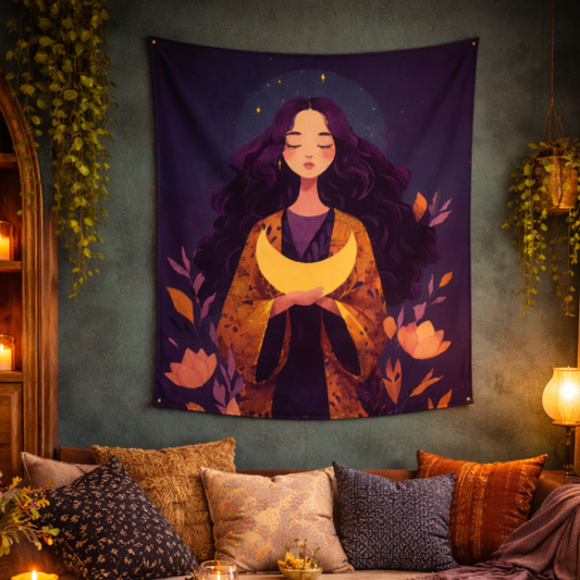 Celestial Queen Fabric Wall Tapestry