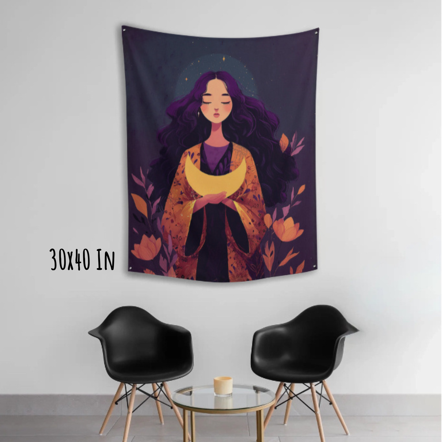 Celestial Queen Fabric Wall Tapestry