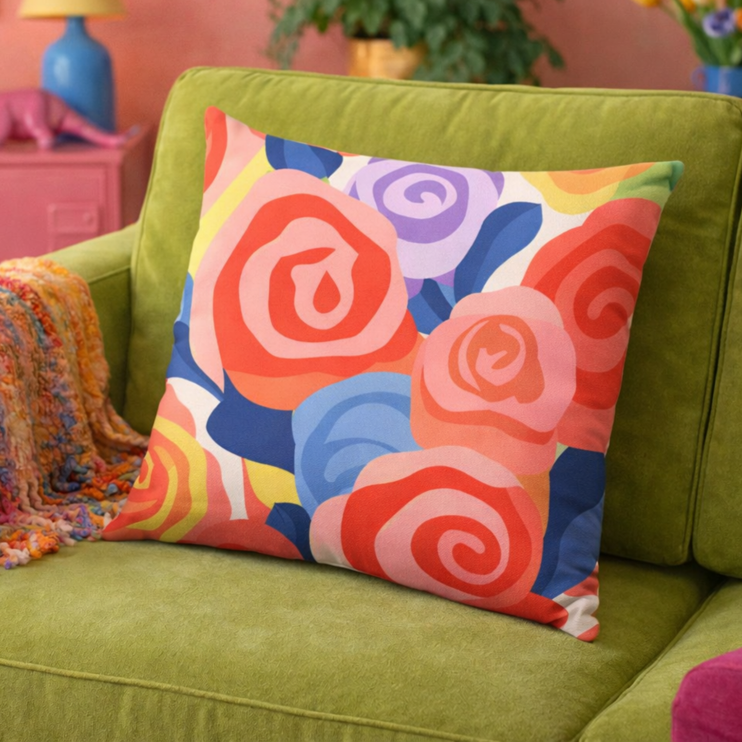 Layered Rose Reverie Cushion Cover