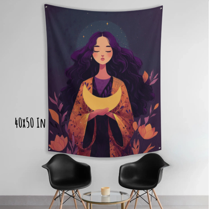 Celestial Queen Fabric Wall Tapestry
