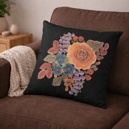 Midnight Garden Bloom Cushion Cover