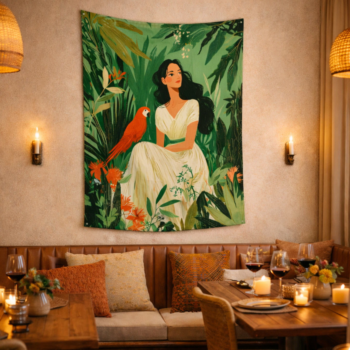 Garden of Ease Fabric Wall Tapestry