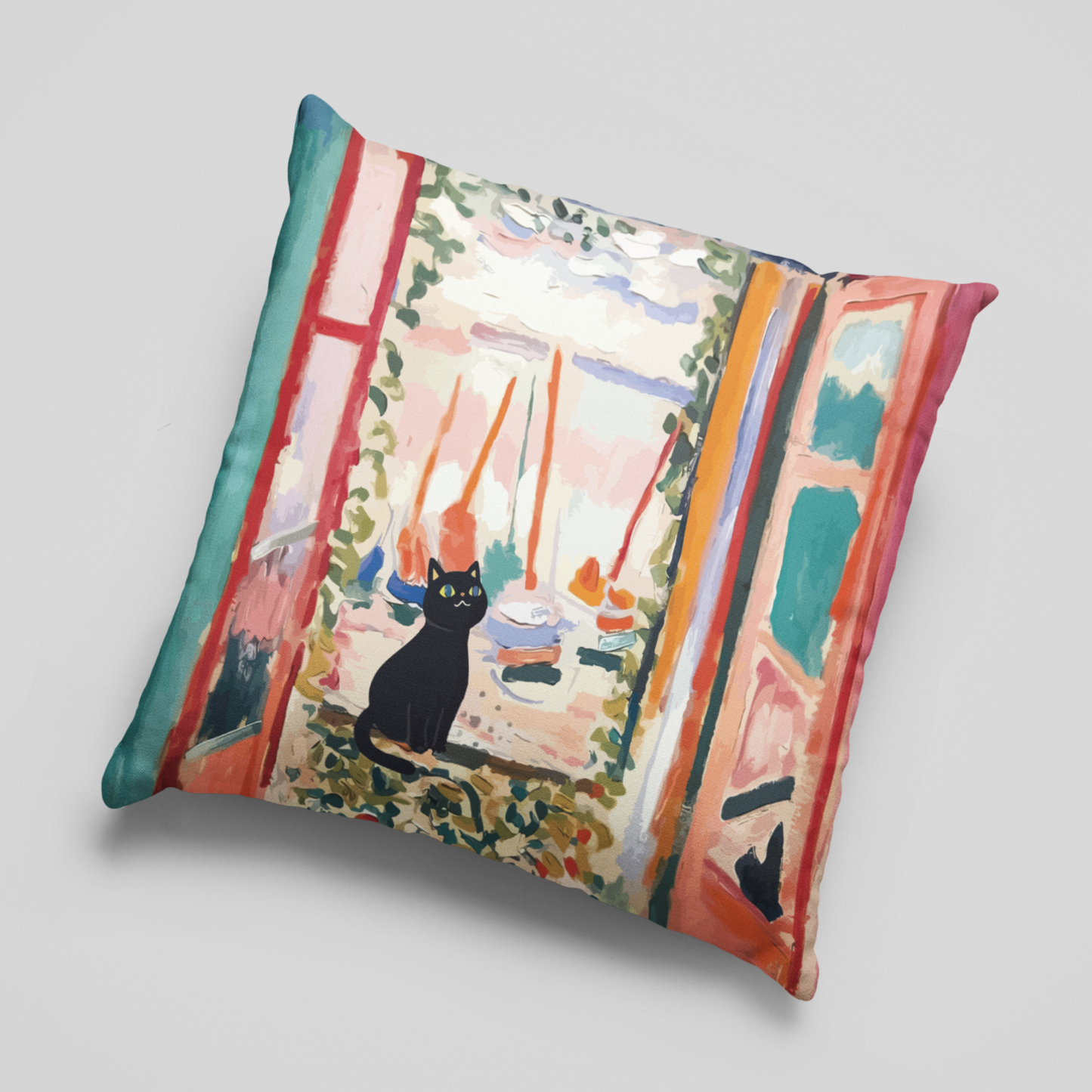 Sunlit Alley Boho Cat Cushion Cover