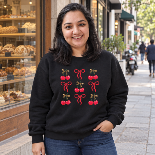 Cherry Bow Babe Sweatshirt