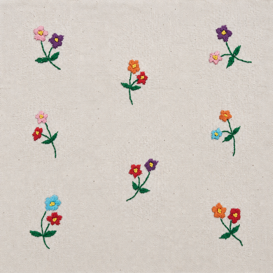 Boho Confetti Blooms Hand-Embroidered Tote Bag