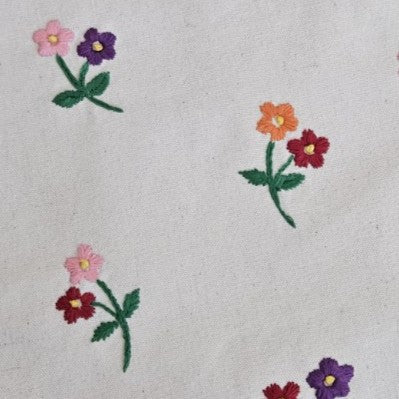 Boho Confetti Blooms Hand-Embroidered Tote Bag