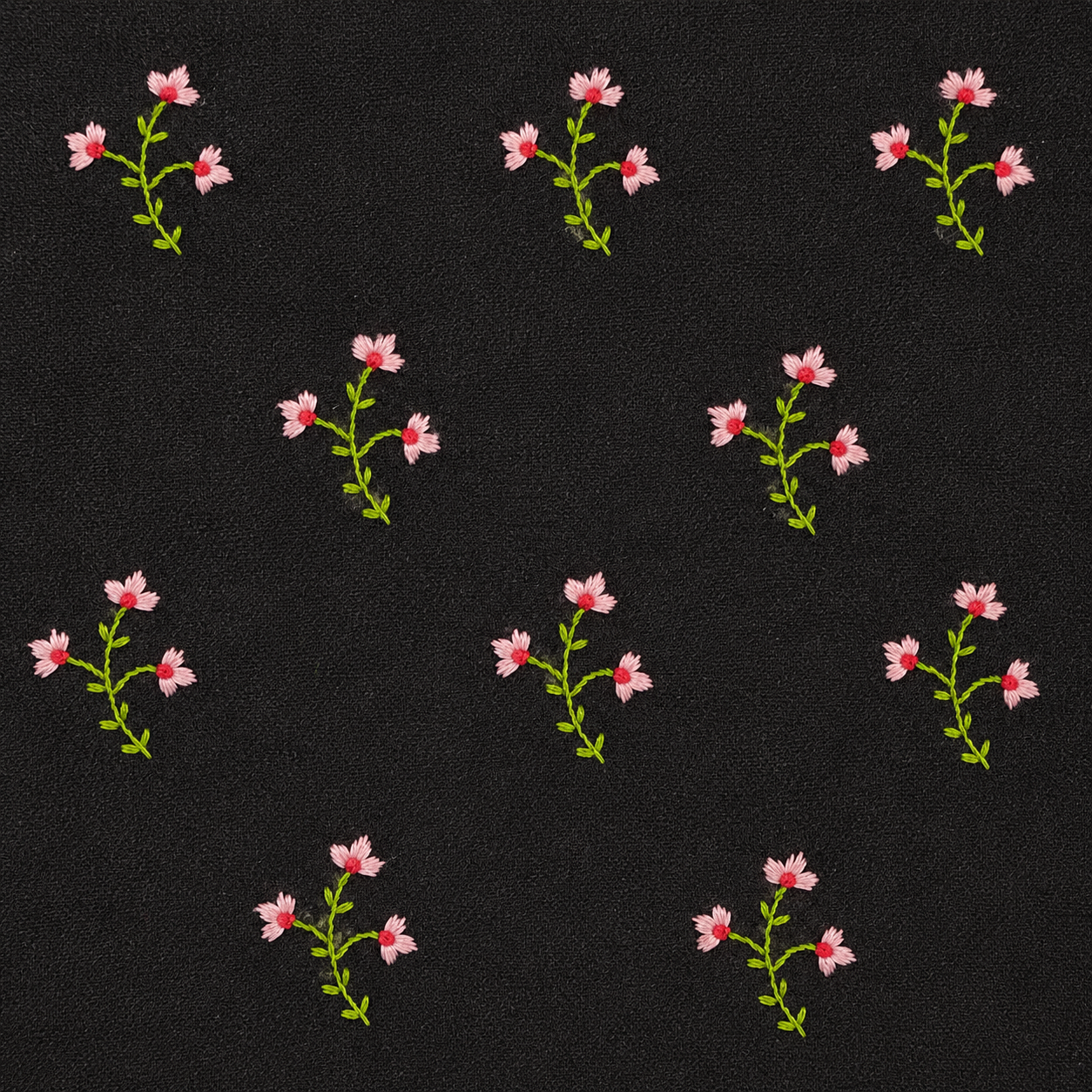 Boho Tiny Blooms Hand-Embroidered Tote Bag