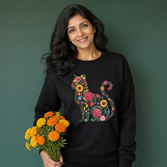 Boho Floral Cat Sweatshirt