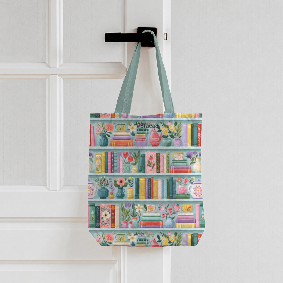 Books and Blooms Tote Bag With Zipper