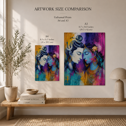 Shiv Shakti Unframed Boho Art Print
