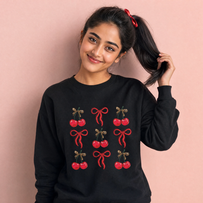 Cherry Bow Babe Sweatshirt