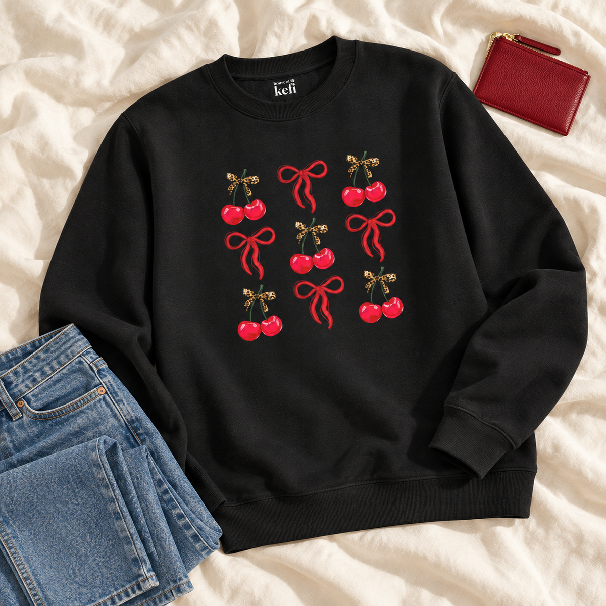 Cherry Bow Babe Sweatshirt