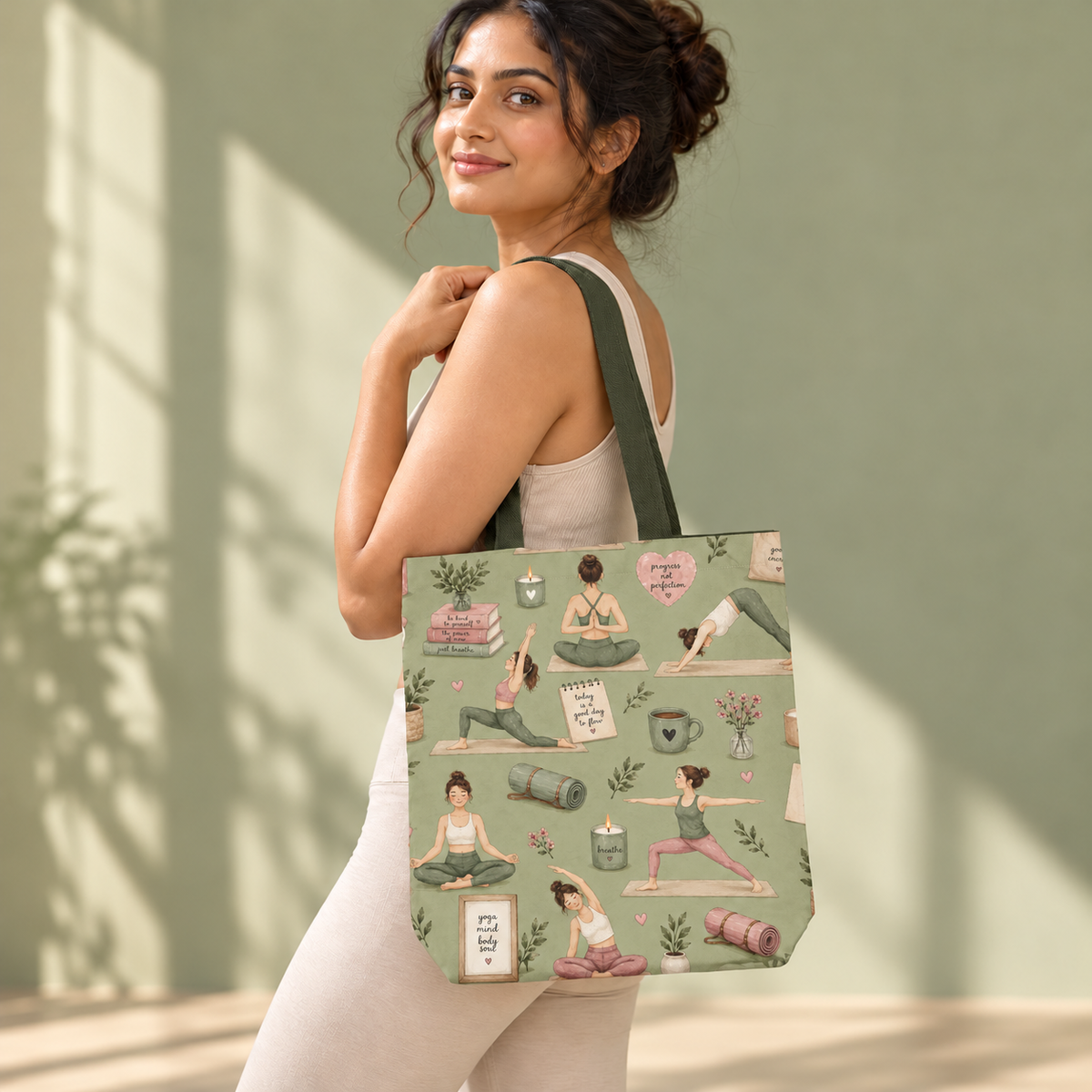 Find Your Flow Yoga Tote Bag With Zipper