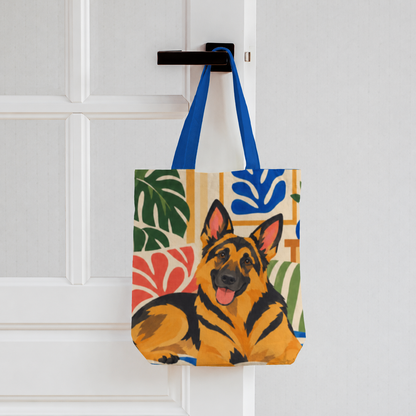 Happy at Home German Shepherd Tote Bag With Zipper