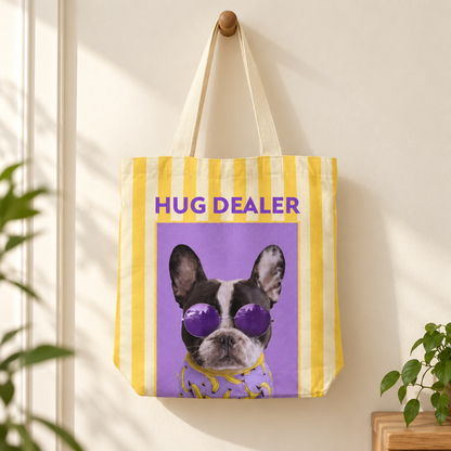 Hug Dealer French Bulldog Tote Bag With Zipper