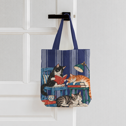 The Cat Book Club Tote Bag With Zipper