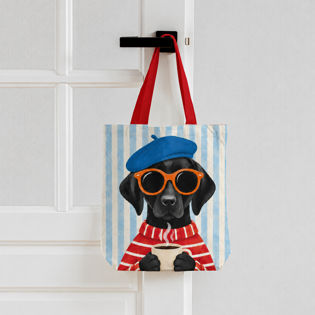 The Coffee Loving Labrador Tote Bag With Zipper