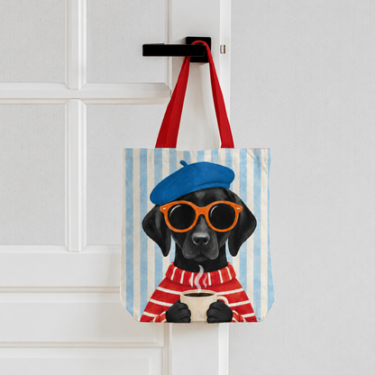 The Coffee Loving Labrador Tote Bag With Zipper