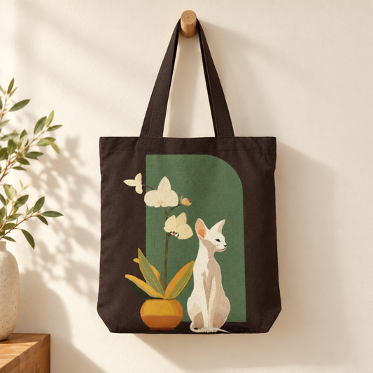The Serene Cat Tote Bag With Zipper