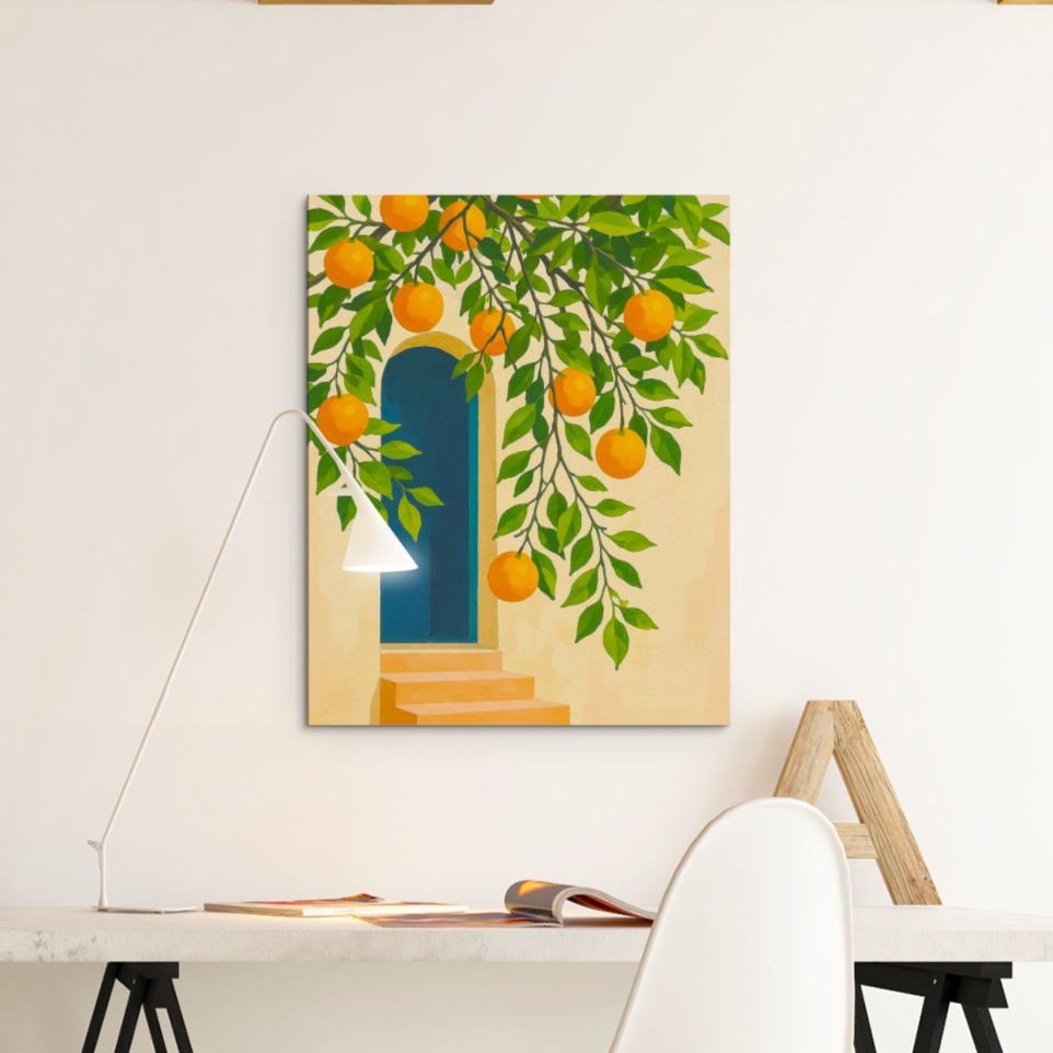Tangerine Days Stretched Canvas Art Print  16 x 20 Inches